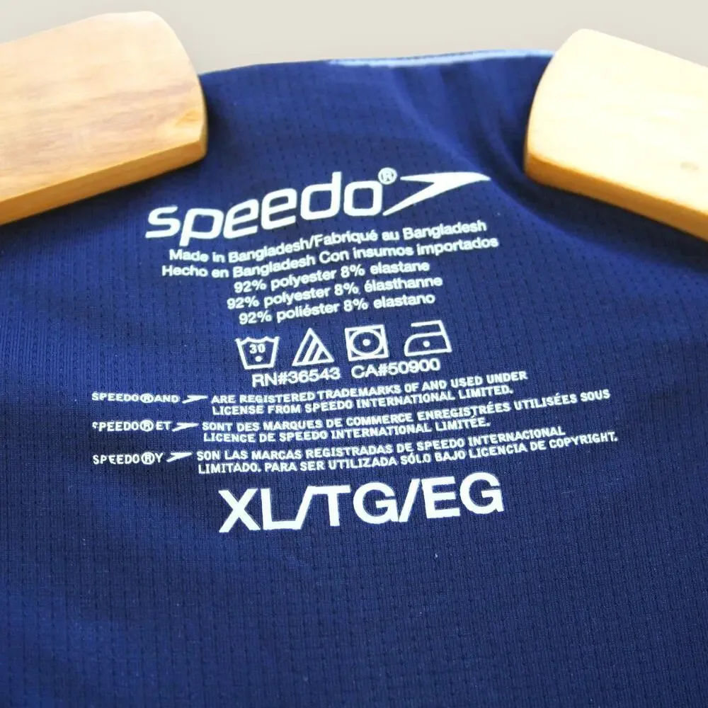 Men's Speedo Blue Striped Active Stretch Swim Shorts Sz: XL - Picture 4 of 7